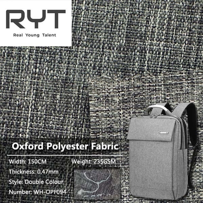 100% Polyester Waterproof 0.47mm Poly Oxford Fabric Double Colour Plain