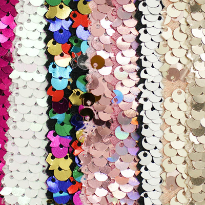 Bead PRT Polyester Sequins Fabric For Various Fashion Stage Clothing